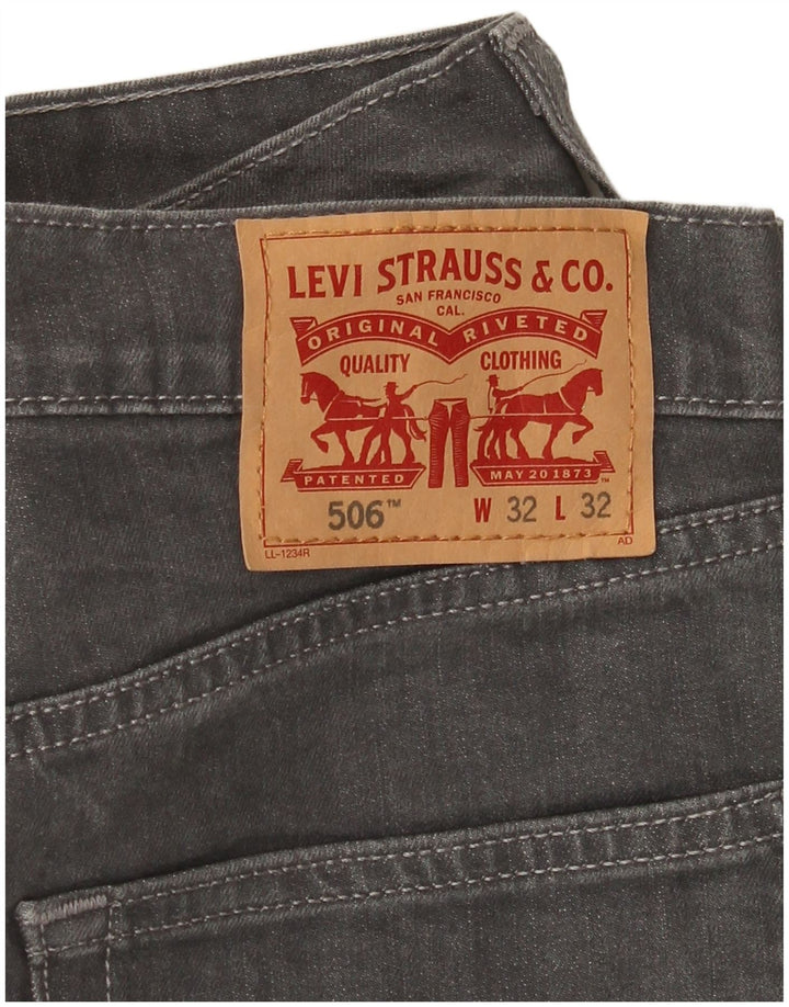 Levi's Herren 506 Straight Jeans W32 L28 Graue Baumwolle