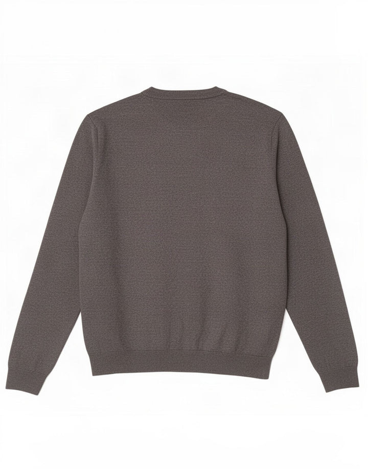 Zara Herren-Pullover mit Rundhalsausschnitt, groß, graue Viskose