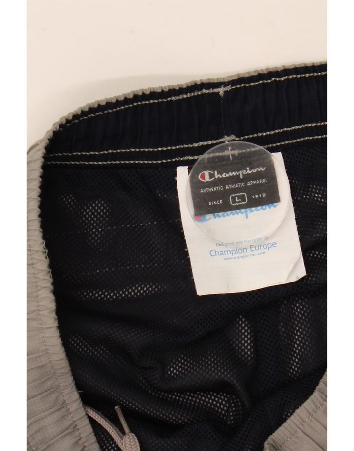 Champion Herren-Trainingshose, groß, graues Colourblock-Polyester