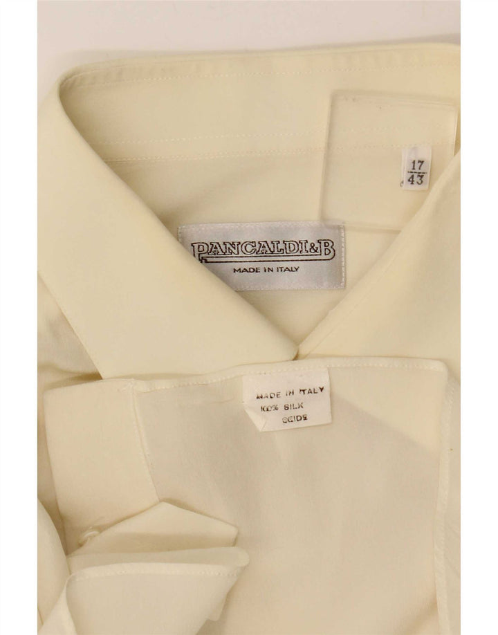 Pancaldi & B Herrenhemd Größe 17/43 XL Off White Silk