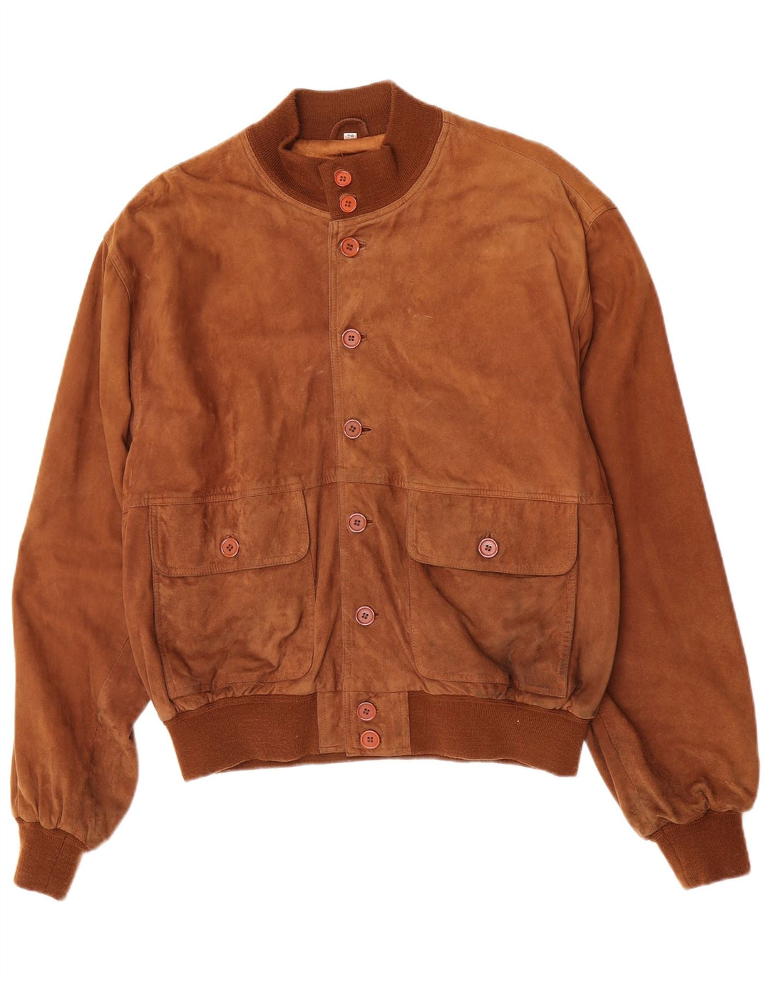 Vintage Herren Wildleder Bomberjacke IT 50 Großes braunes Wildleder