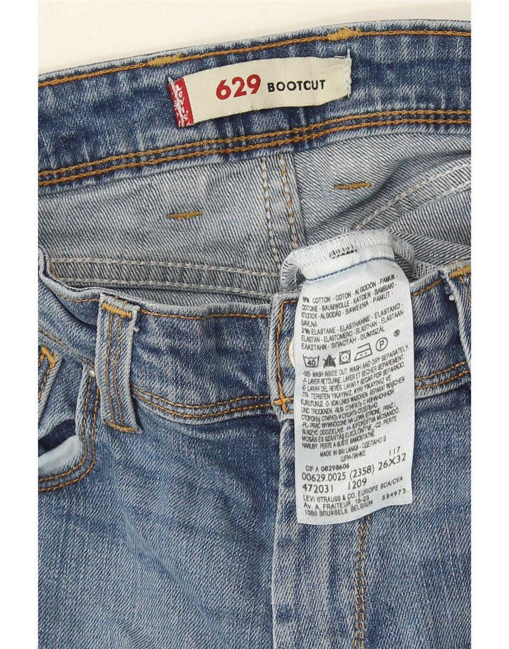 Levi's Damen 629 Bootcut Jeans W26 L32 Blaue Baumwolle