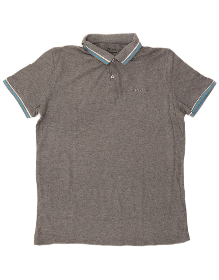 Lotto Herren Poloshirt XL Grau Baumwolle