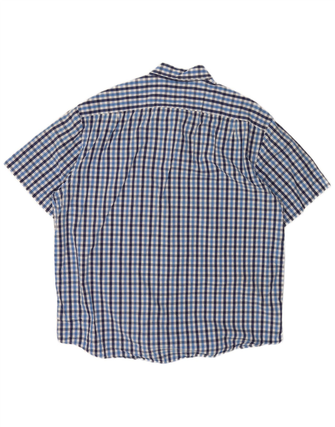Izod Herren-Kurzarmhemd XL aus blauer Gingham-Baumwolle