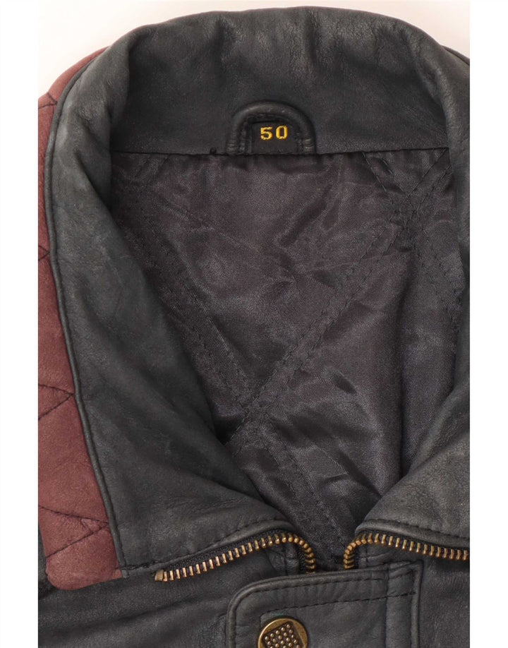 Vintage Herren Lederjacke IT 50 Large Grau