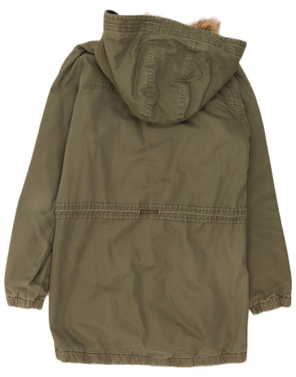 Animal Damen Parka mit Kapuze, UK 14, Größe L, Khaki, Baumwolle