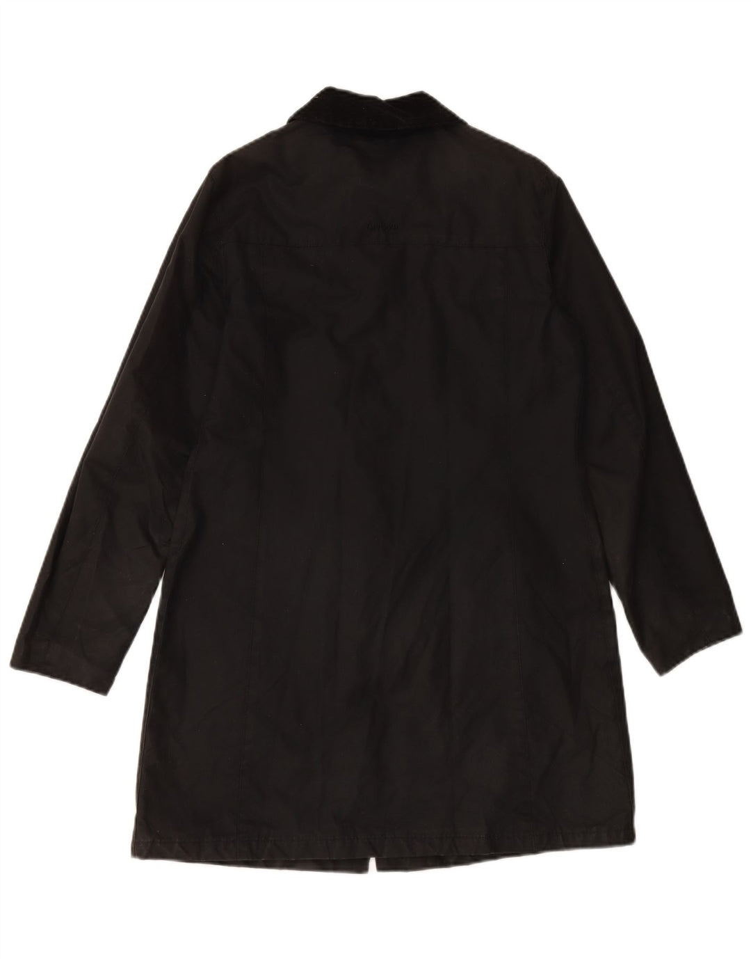 BARBOUR Damen Übergroßer gewachster Baumwollmantel UK 10 Small Schwarze Baumwolle