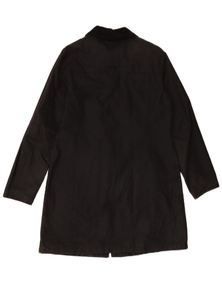 BARBOUR Damen Übergroßer gewachster Baumwollmantel UK 10 Small Schwarze Baumwolle