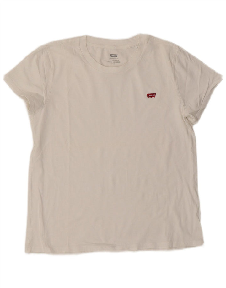 Levi's Damen T-Shirt Top UK 14 Large Weiß