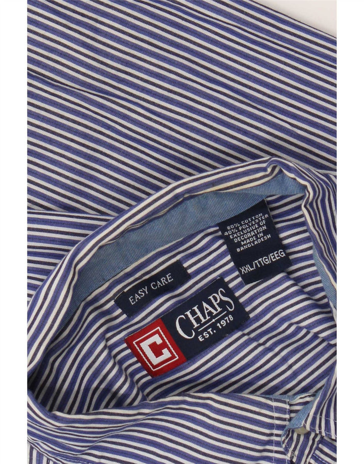 Chaps Herrenhemd 2XL blau gestreift aus Baumwolle