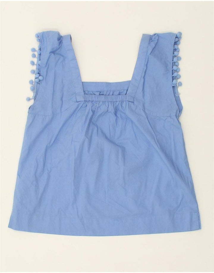 J. CREW Womens Crop Sleeveless Blouse Top US 6 Medium Blue Cotton Vintage J. Crew and Second-Hand J. Crew from Messina Hembry 