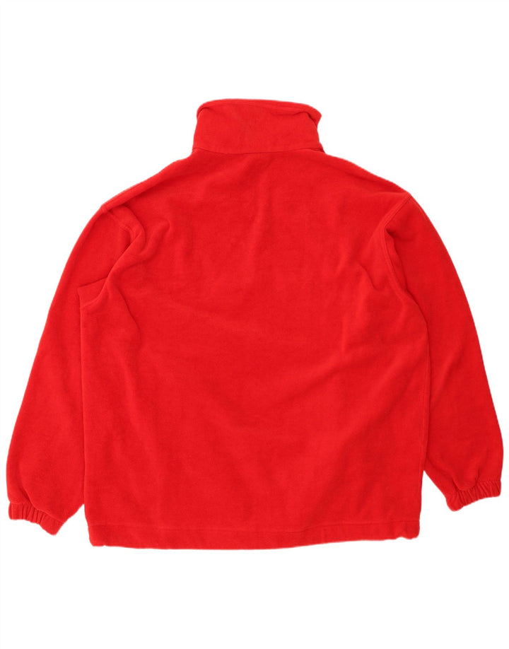 ELLESSE Herren-Fleecepullover mit Reißverschluss am Hals, 2XL, rotes Polyester
