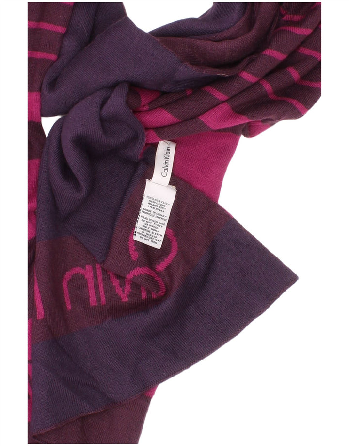 Calvin Klein Damen-Schal mit grafischem Rechteck, Einheitsgröße, lila, gestreift, Acryl