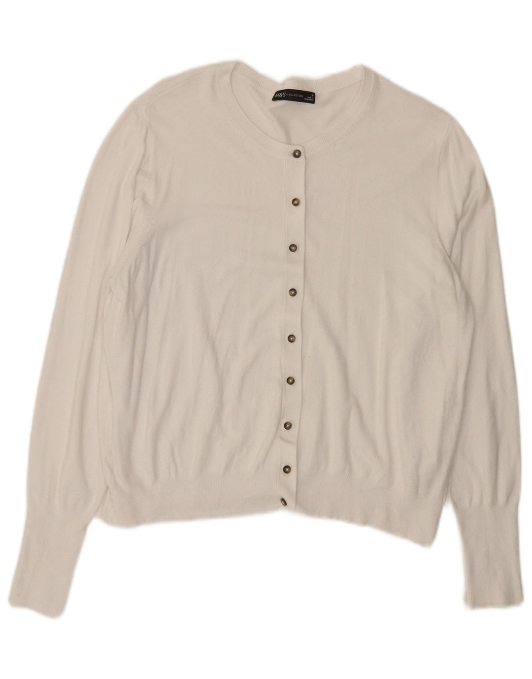Marks & Spencer Damen Strickjacke UK 18 XL Weiße Viskose