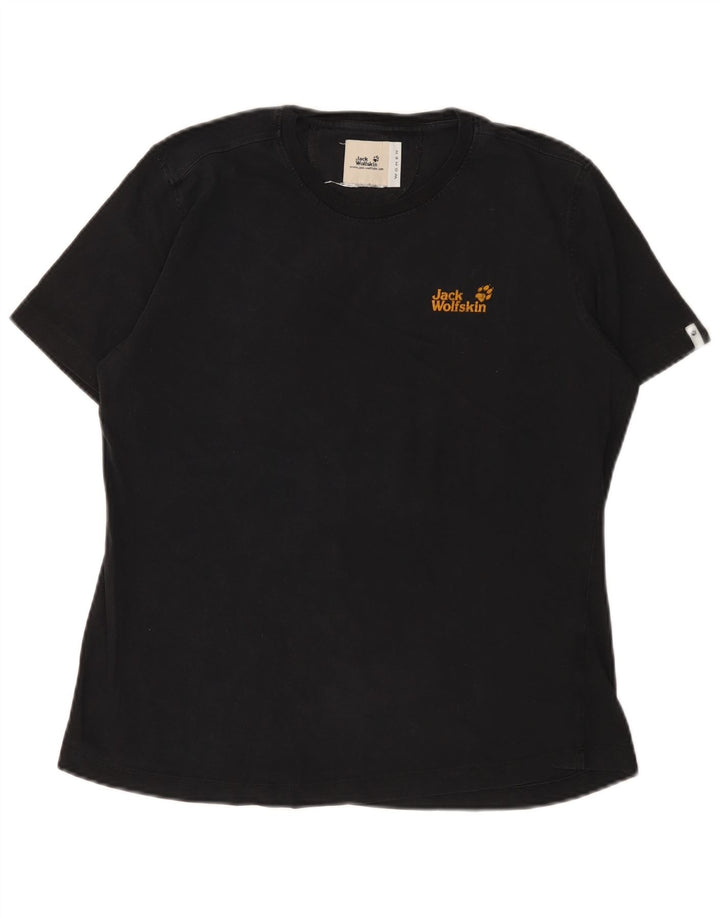 Jack Wolfskin Damen T-Shirt Top UK 14 Large Schwarz