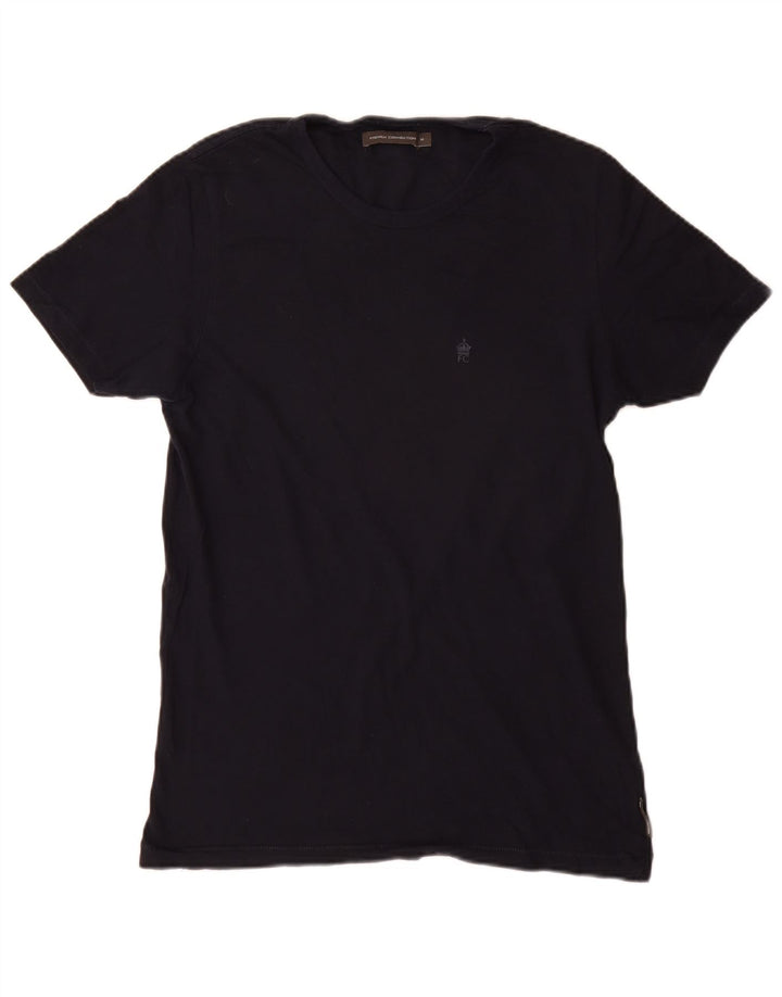 French Connection Herren-T-Shirt-Oberteil aus Baumwolle in mittlerem Marineblau