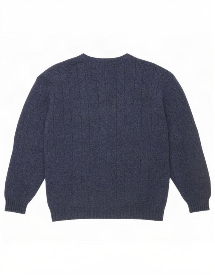 Burlington Herren-Cardigan-Pullover IT 48 Mittelmarineblaue Wolle