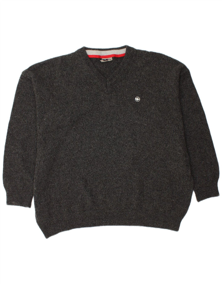 MURPHY & NYE Herren-Pullover mit V-Ausschnitt, 2XL, schwarze Wolle