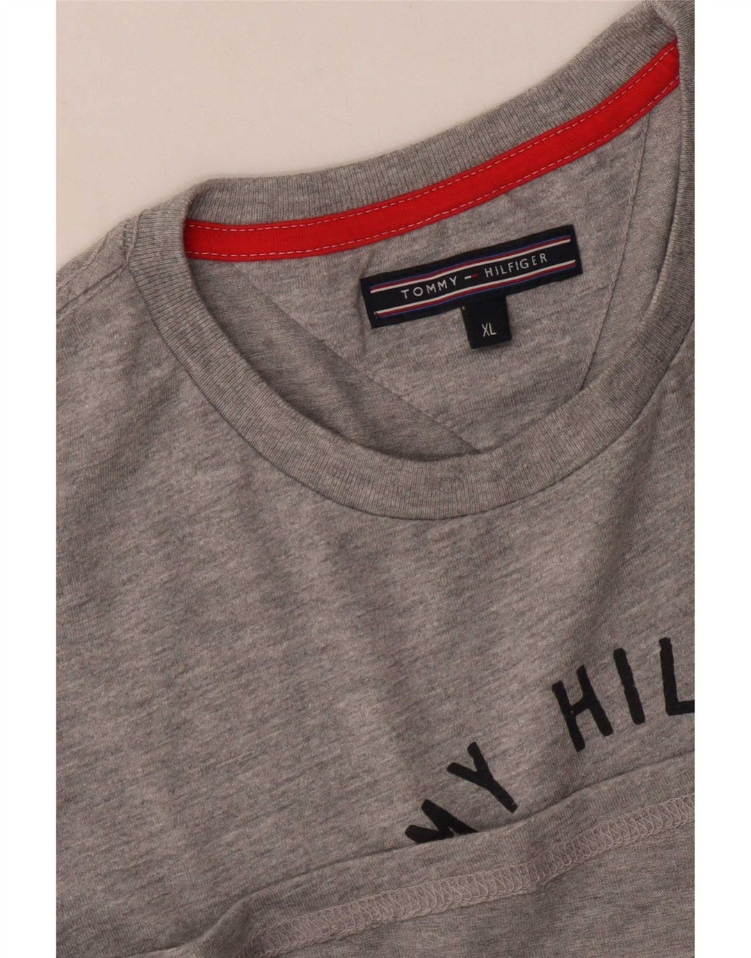 Tommy Hilfiger Herren Grafik-T-Shirt-Oberteil XL Grau meliert