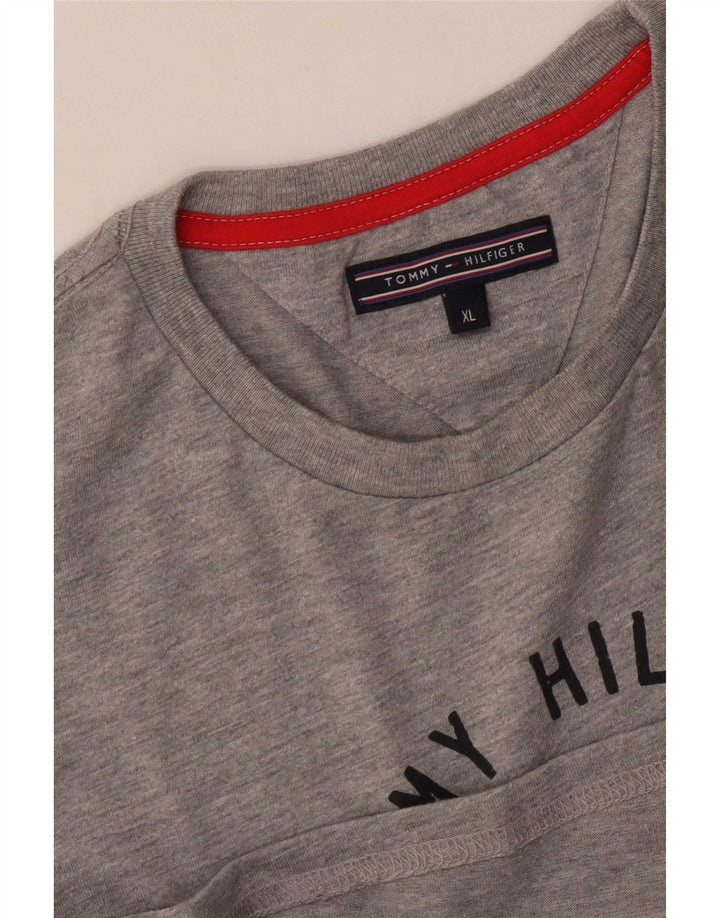 Tommy Hilfiger Herren Grafik-T-Shirt-Oberteil XL Grau meliert