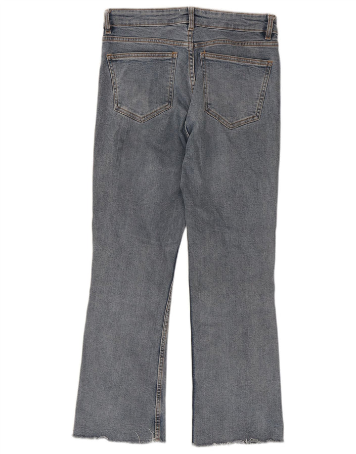 Zara Damen Crop Bootcut Jeans EU 38 Small W28 L26 Blaue Baumwolle