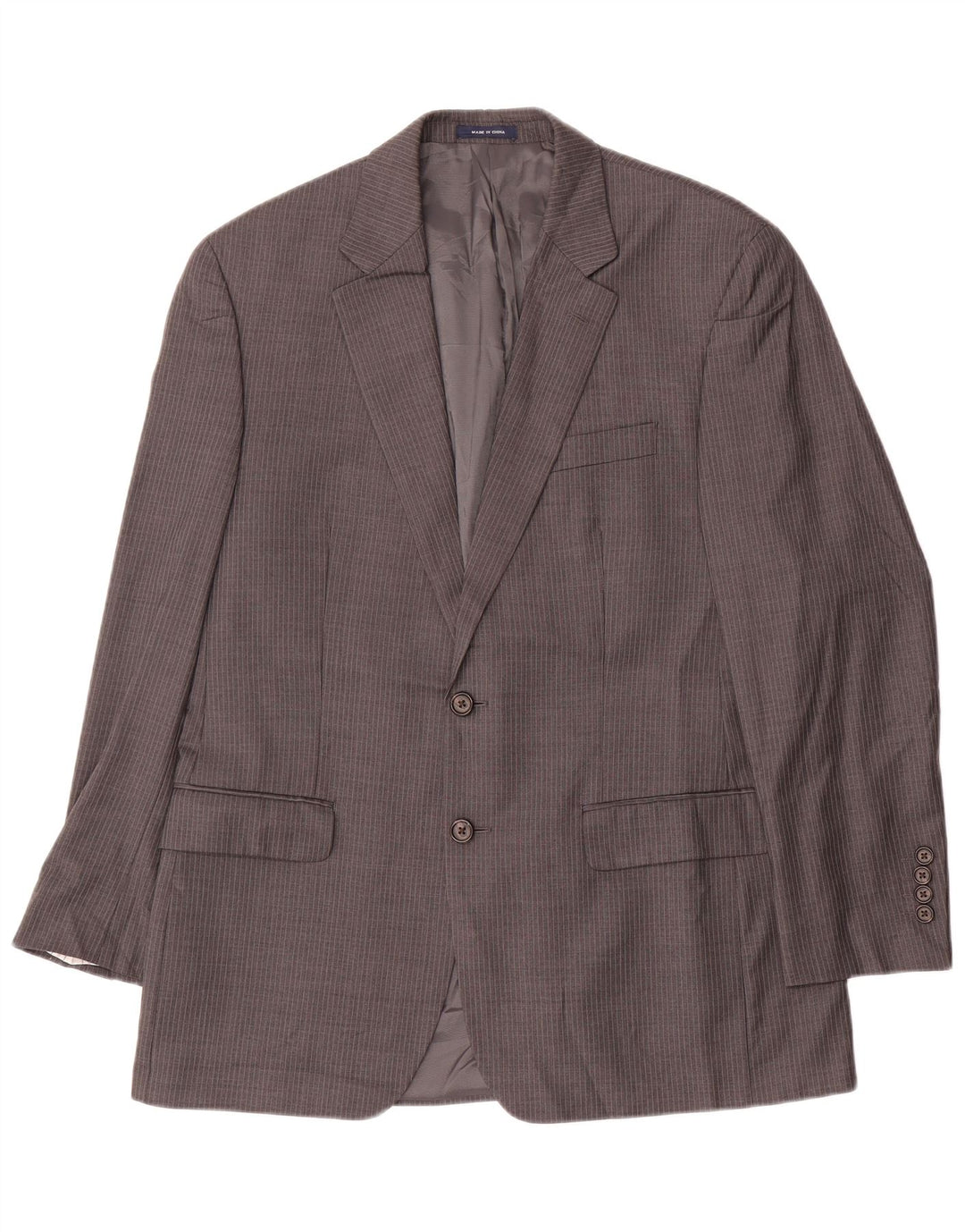 Ralph Lauren Herren-Blazer mit 2 Knöpfen, UK 40, große graue Nadelstreifenwolle