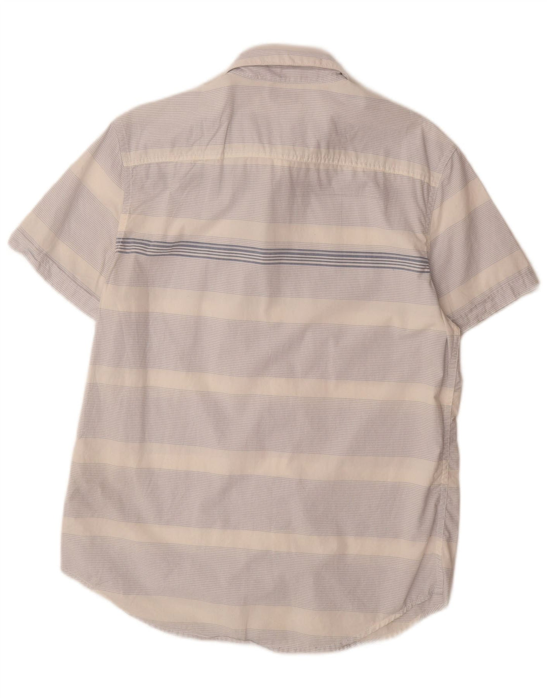 CALVIN KLEIN JEANS Herren Kurzarmhemd mittelblau gestreift aus Baumwolle