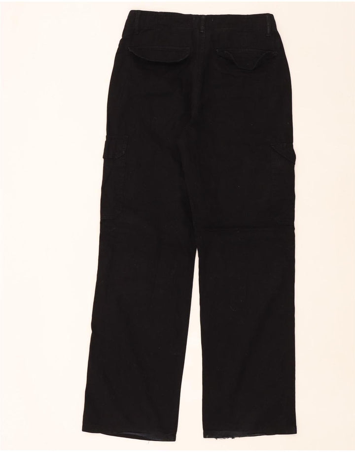 ZARA Damen Cargo Straight Jeans EU 40 Medium W30 L32 Schwarz