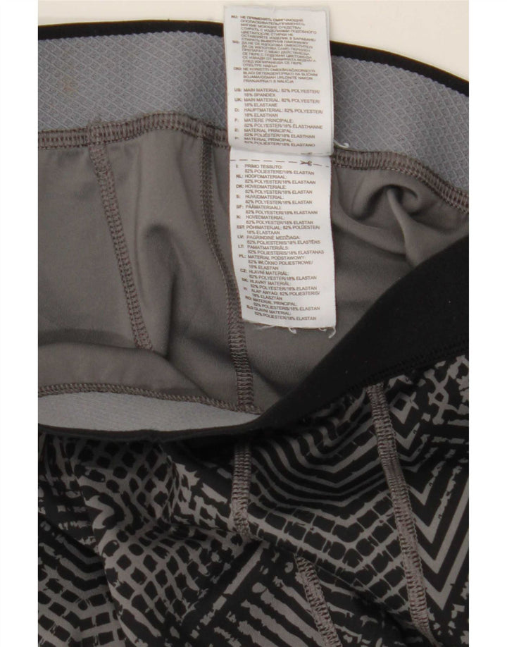 Adidas Damen Capri-Leggings UK 8 Small Graues geometrisches Polyester
