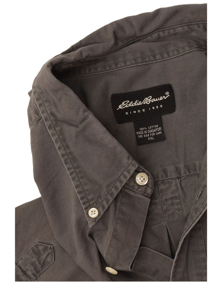 Eddie Bauer Herrenhemd 2XL Grau Baumwolle