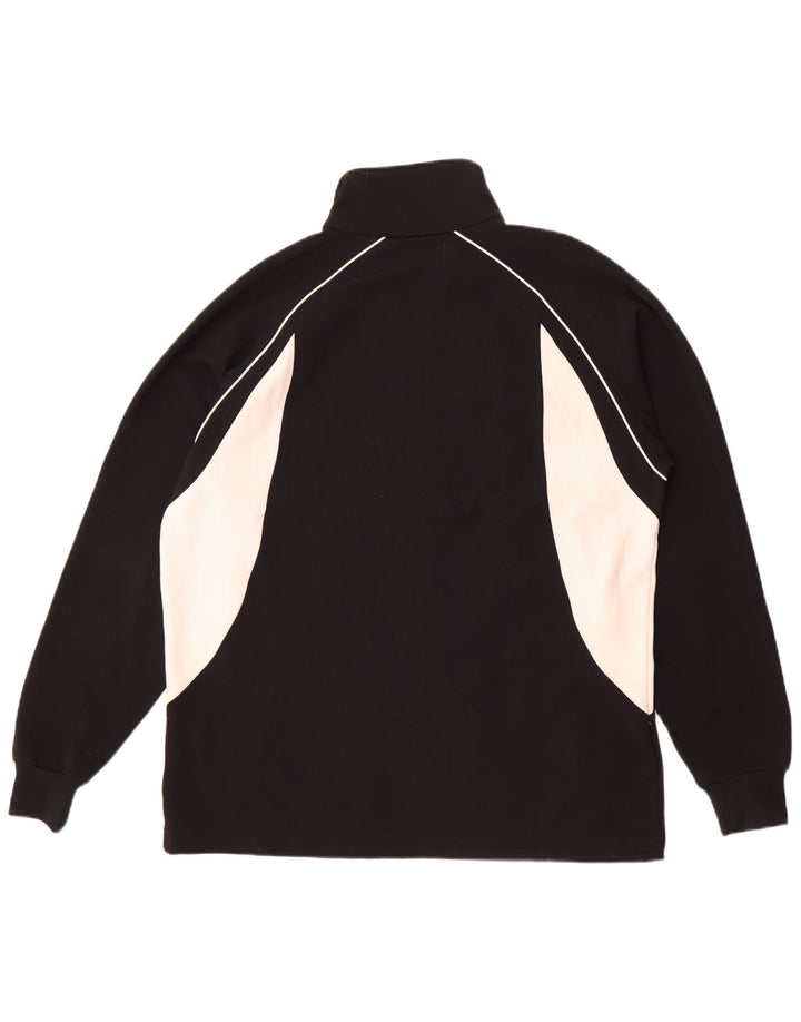 Kappa Herren-Trainingsanzug-Top-Jacke, großes schwarzes Farbblock-Polyester