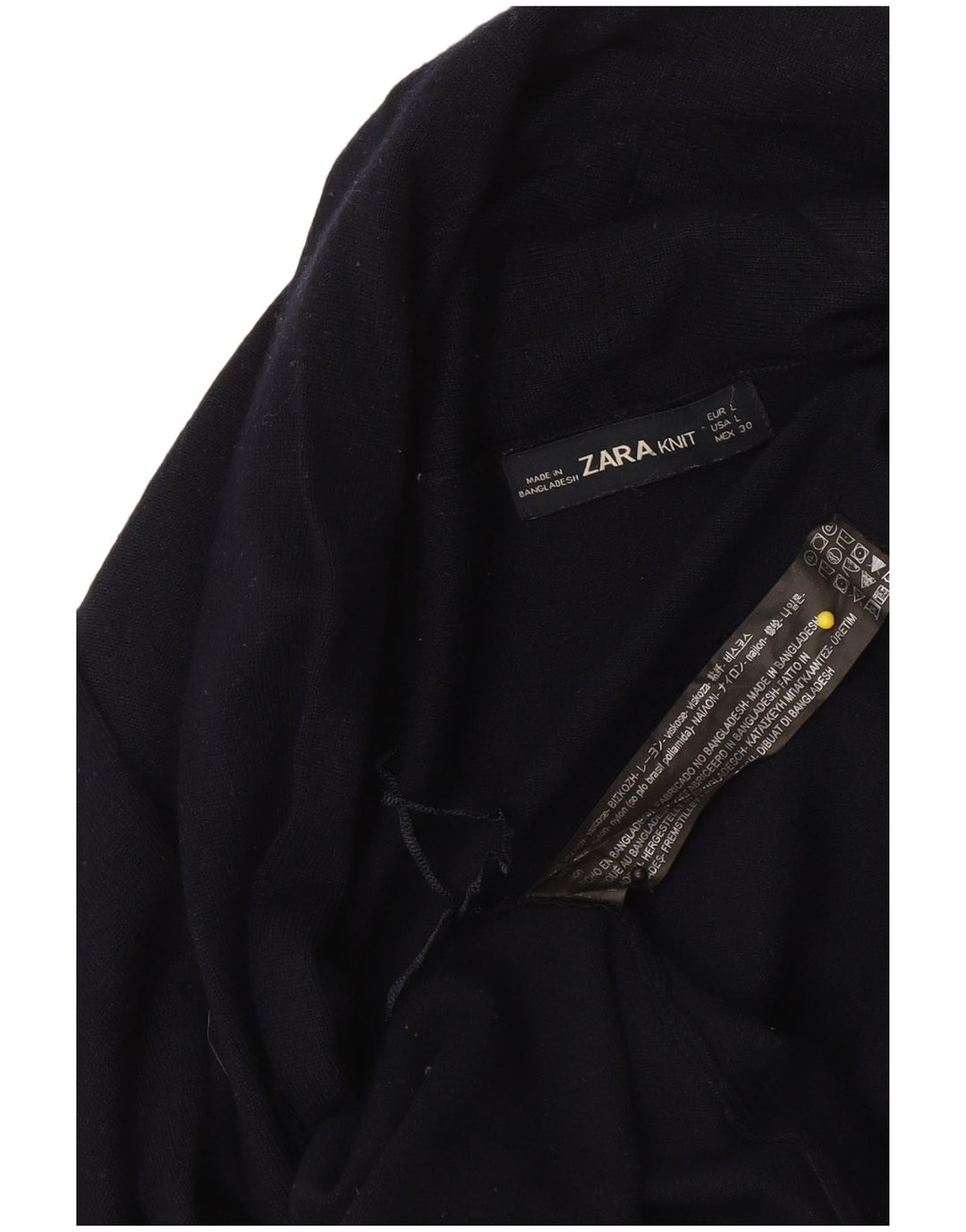 Offener Strickjackenpullover für Damen von Zara, UK 14, Größe L, schwarze Viskose