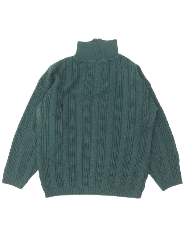 Vintage Herren-Pullover mit Reißverschluss, UK 38/40, mittelgrün, Polyacryl