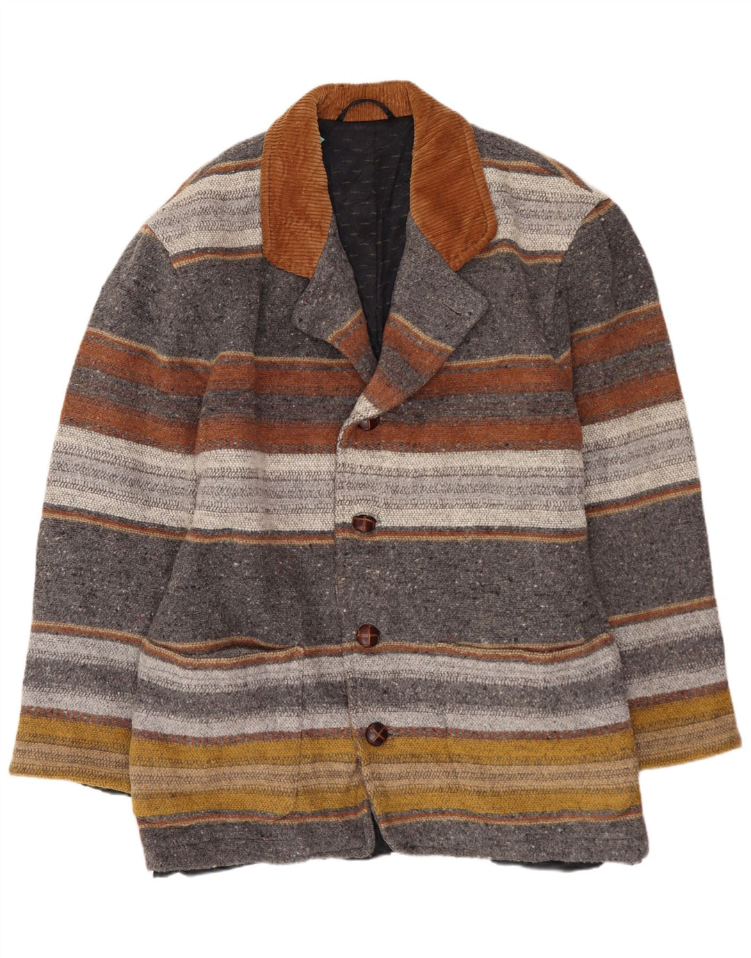 VINTAGE Herren-Blazerjacke mit 4 Knöpfen, Gr. 40, groß, mehrfarbig gestreift