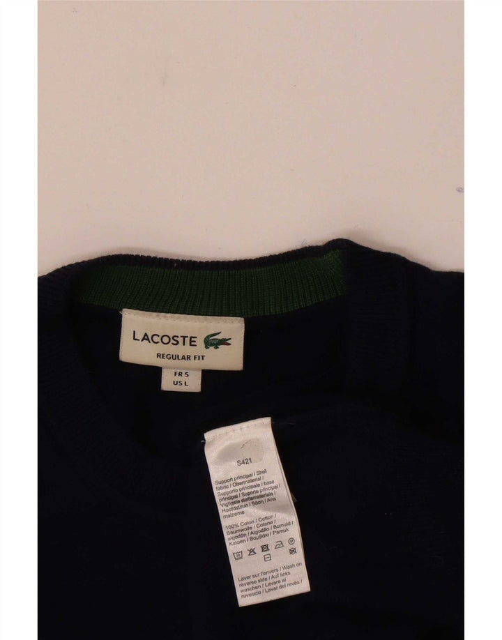 Lacoste Herren-Pullover mit Rundhalsausschnitt, reguläre Passform, Größe 5, Marineblau
