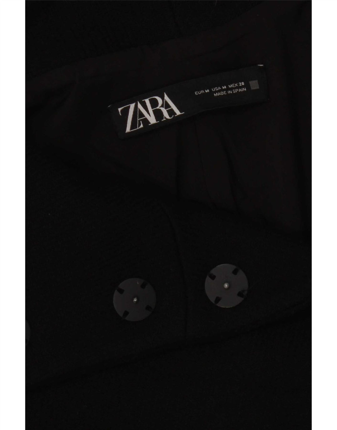 Zara Damen Übergroßer Mantel UK 14 Medium Schwarz