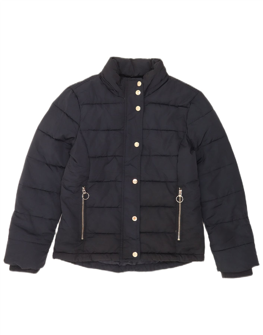 Topshop Damen Wattierte Jacke UK 6 XS Marineblau Polyester