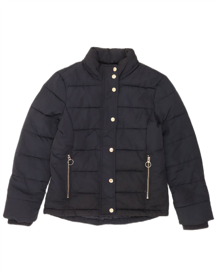 Topshop Damen Wattierte Jacke UK 6 XS Marineblau Polyester
