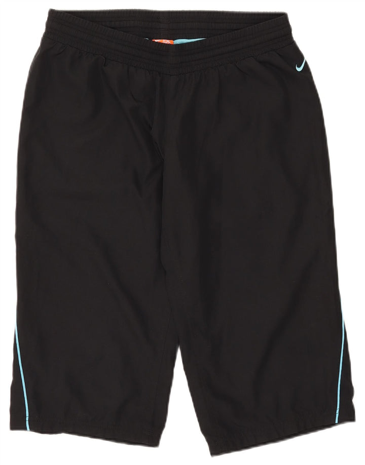 NIKE Damen Bermuda Sportshorts UK 12/14 Mittelschwarzes Polyester