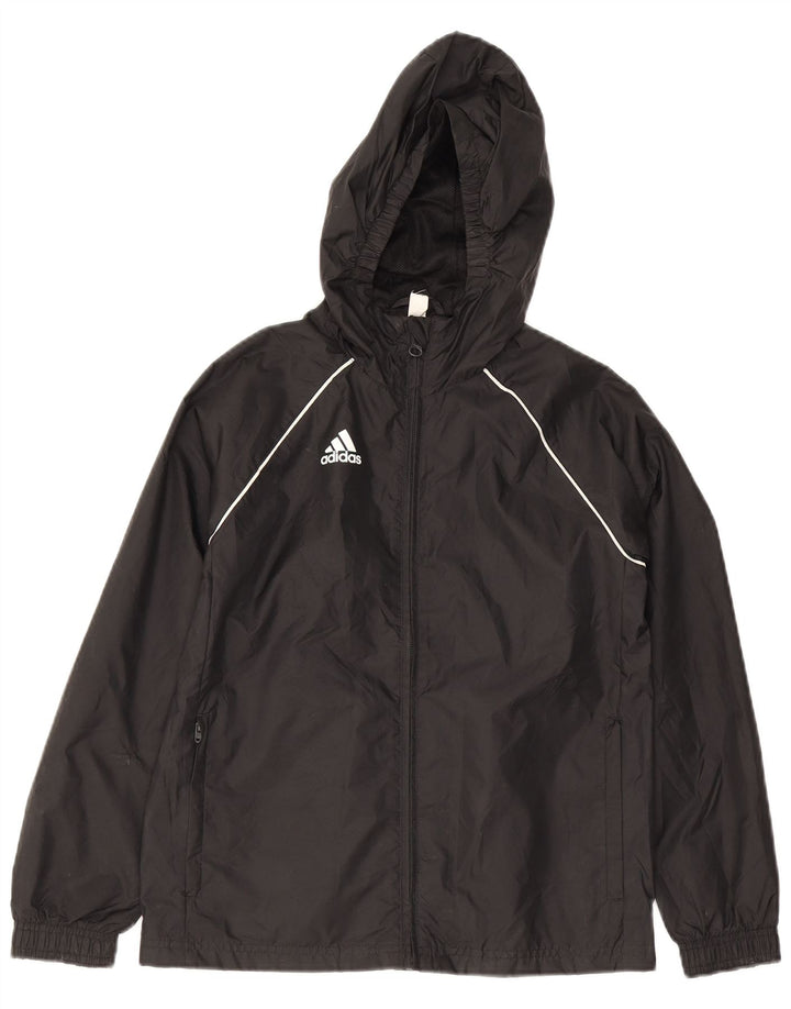 Adidas Regenjacke mit Kapuze für Jungen, 9–10 Jahre, schwarzes Nylon