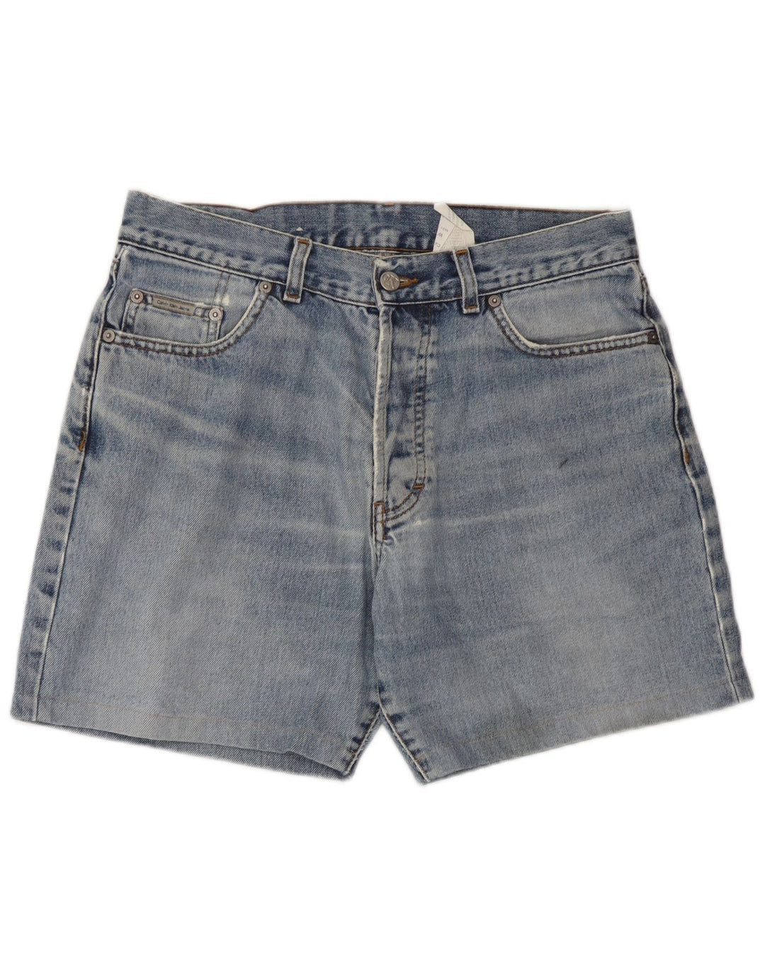 Calvin Klein Herren Denim Shorts W32 Mittelblaue Baumwolle