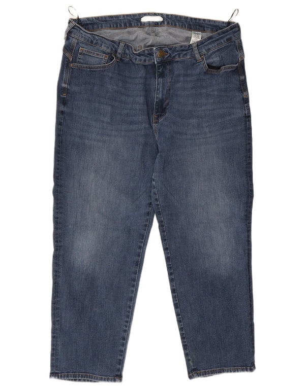 Marks & Spencer Damen-Jeans mit hoher Taille, kurz geschnitten, UK 22, 3XL, W38, L25, Blau