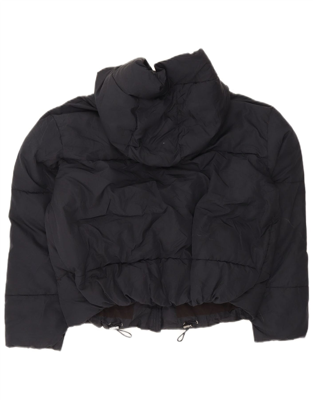Zara Damen Oversize Crop Hooded Wattierte Jacke UK 6 XS Marineblau Polyester