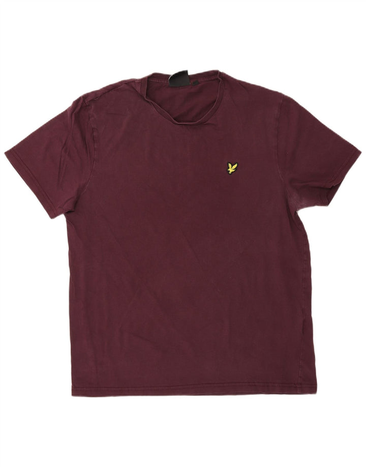 LYLE & SCOTT Herren T-Shirt Top Large Burgund Baumwolle