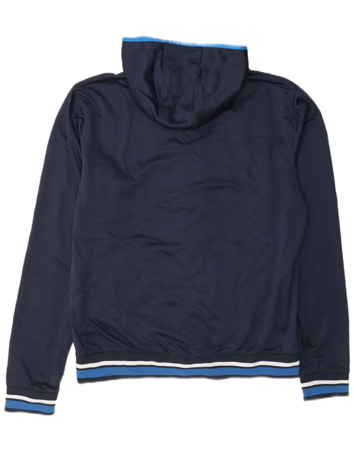Asics Herren-Trainingsanzug mit Kapuze, große Jacke, Marineblau, Farbblock
