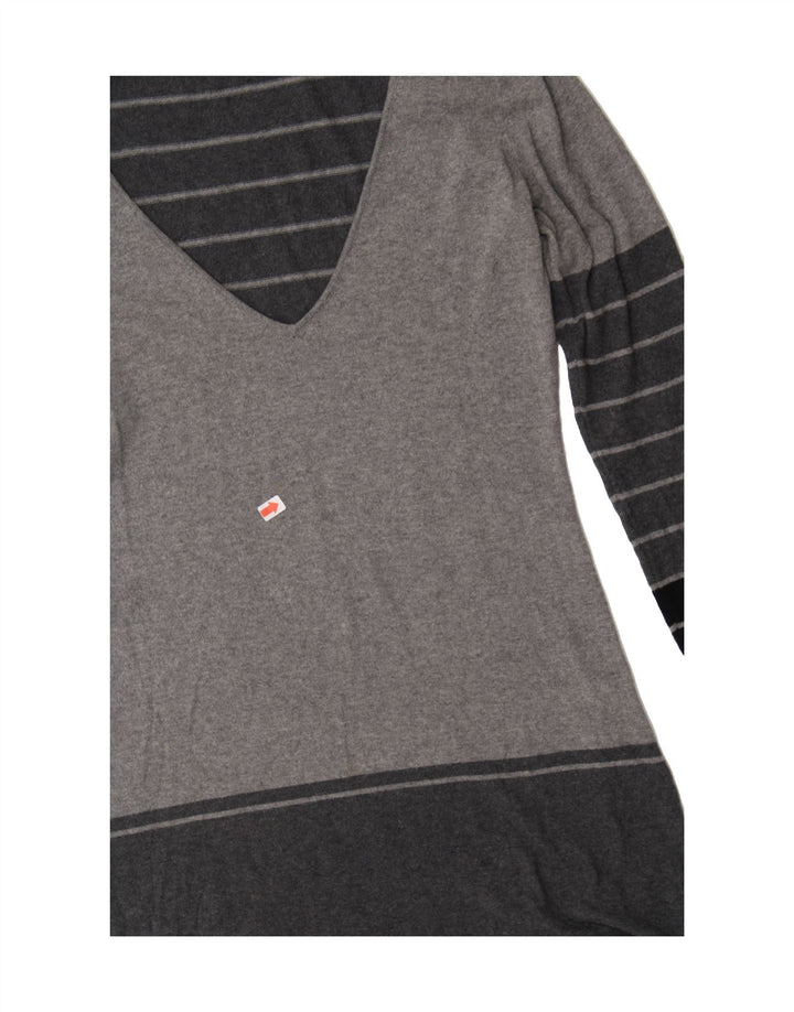 KAPPA Womens Long Sleeve Tunic Dress UK 14 Medium Grey Colourblock Vintage Kappa and Second-Hand Kappa from Messina Hembry 