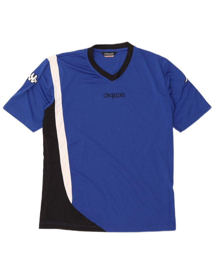 KAPPA Damen Grafik-T-Shirt-Oberteil UK 18 XL Blaues Colourblock-Polyester