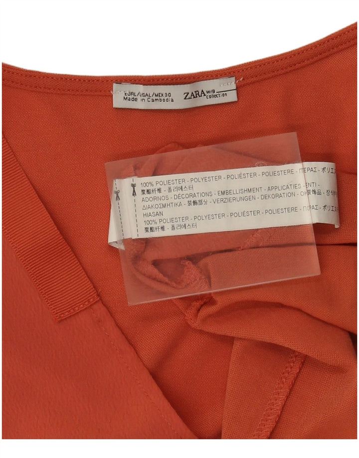 Zara Damen-Oversize-Blusenoberteil, UK-Größe 44, Größe L, orangefarbenes Polyester