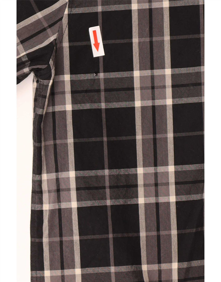 Lyle & Scott Herrenhemd, klein, schwarz, kariert, Baumwolle