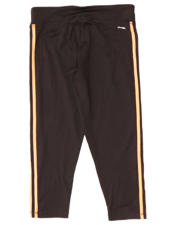 Adidas Damen Capri Leggings UK 12 Medium Schwarz Sport